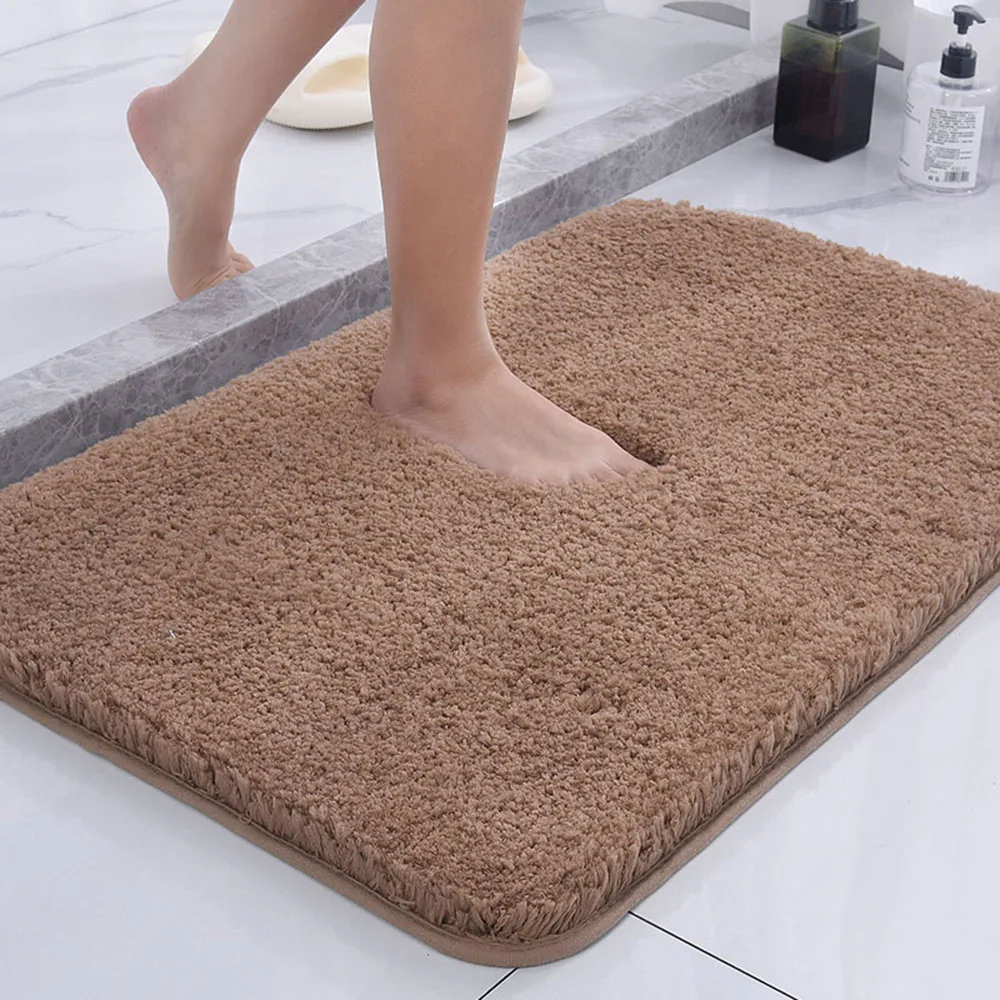 Antislip Living Room Bedroom Balcony Bedside Canteen Toilet Bathroom Long Fluff Household Square Footcloth Carpet
