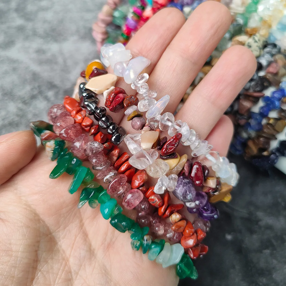 Natural Black Lava Stone Chakra Beaded Bracelet & Adjustable Silicone Bracelet O - Foto 12