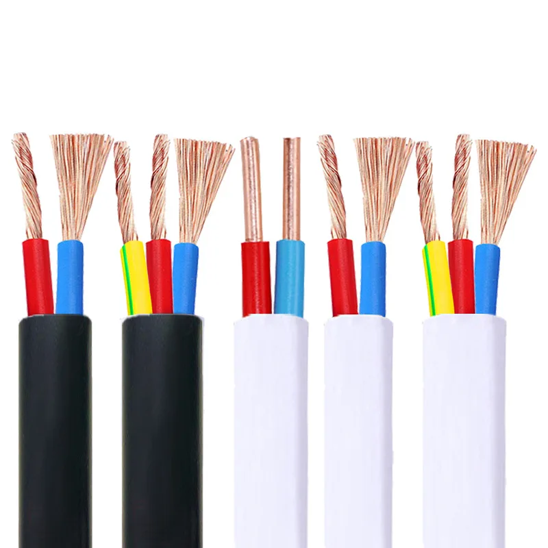 IEC 52 RVV PVC Electric Wire 300V 60227 Stranded Copper 0.5mm 0.75mm Power Cable for Home Use 2 Core 3 Core Underground