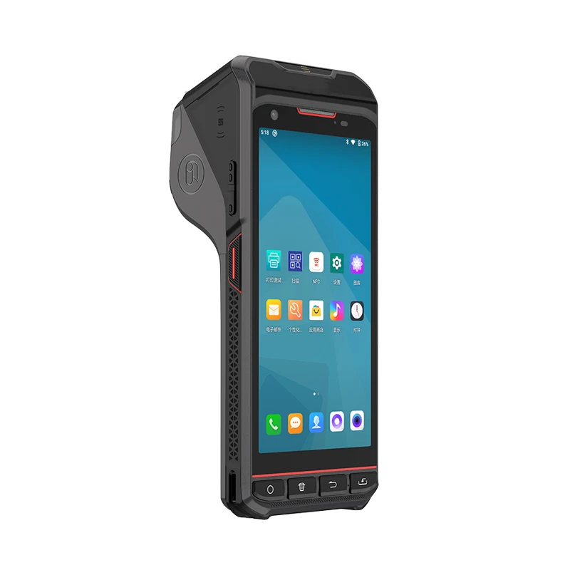 Rugged Warehouse Logistic Android 10 Wireless Barcode Scanner with Printer Handheld PDA Mobile Data Terminal