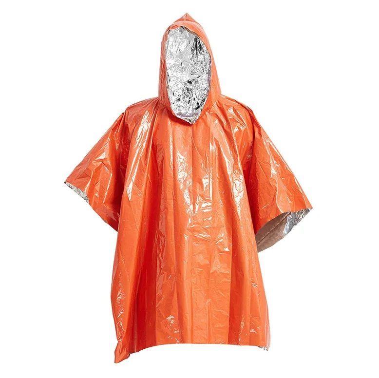 Outdoor Emergency Blanket Rain Poncho Lightweight Waterproof Raincoat ...