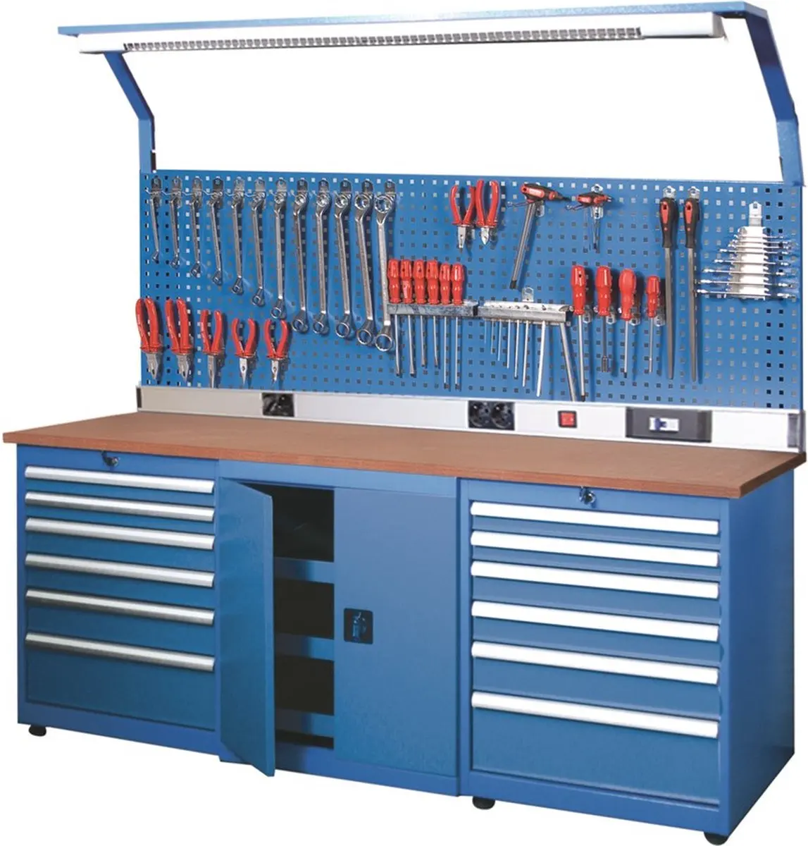 Customized Working Tables Mechanics Metal Electric Esd Workshop Garage Workbench With Drawer details