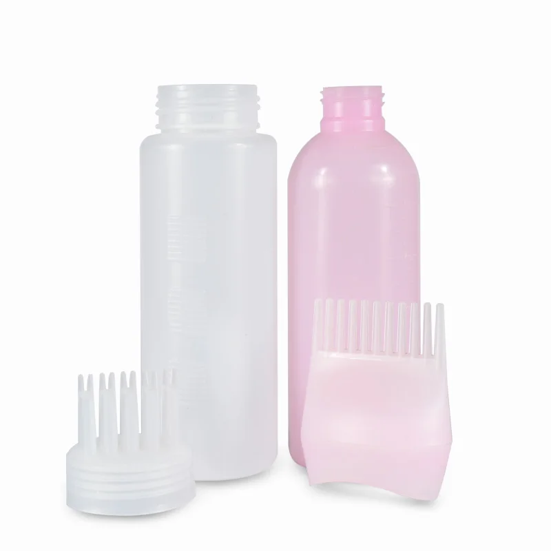 Professional 200ml Custom Eco Friendly PP Plastic Salon Hair Comb and Brush Squeeze Applicator Bottle for Oil Comb Applicator