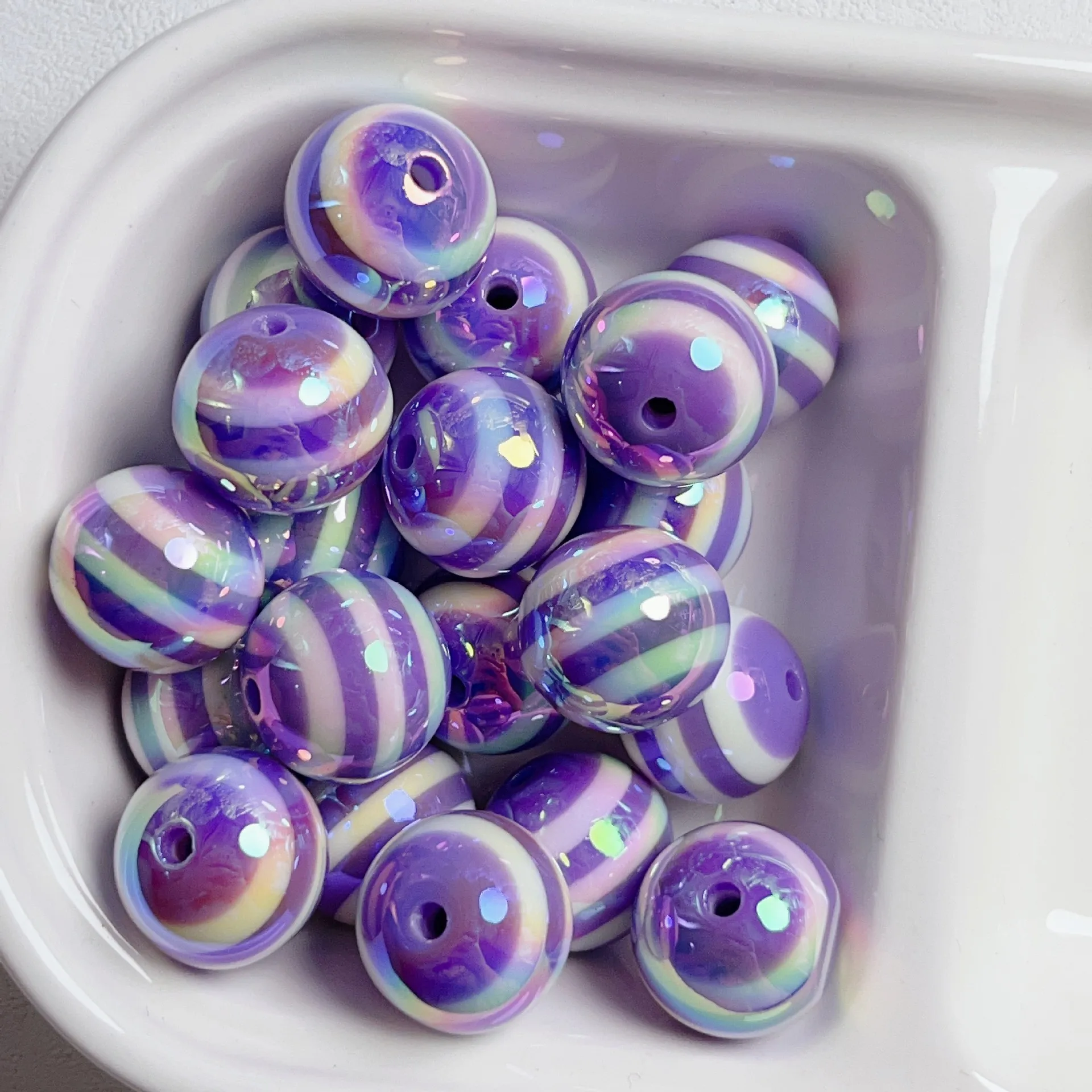 Wholesale JC Keychain DIY Beads & Accessories 16mm Striped Acrylic Beads