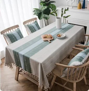 wholesale hot selling cotton linen tablecloth home hotel table decoration wipeable table cloths dining room table cloth