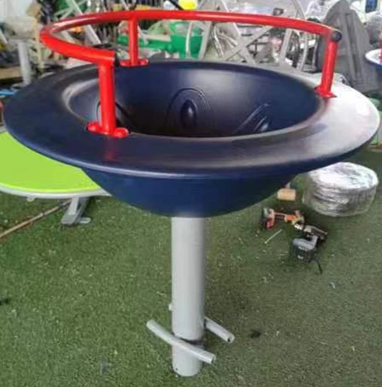 Large Bowl Armrest Swivel Chair High Quality Metal Child Swivel Seat Commercial Outdoor Playground Equipment Children's Carousel