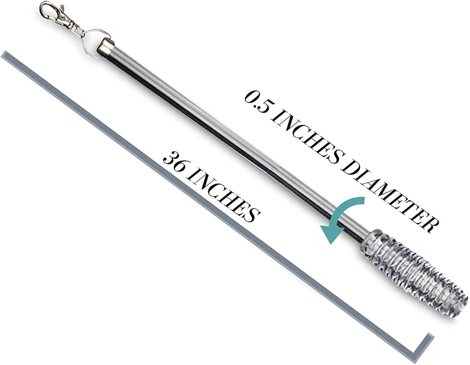 Shimeyao 6er-Set Acryl-Vorhang-Zugstäbe (91,4 Cm) – Unsichtbare Zauberstäbe Mit Ringen & Haken | Weiß | Für Vorhänge & Jalousien