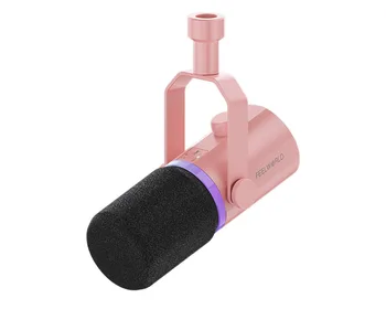 FEELWORLD PM1-P PINK  Podcasting Recording Gaming Live Streaming XLR/USB Dynamic Microphone