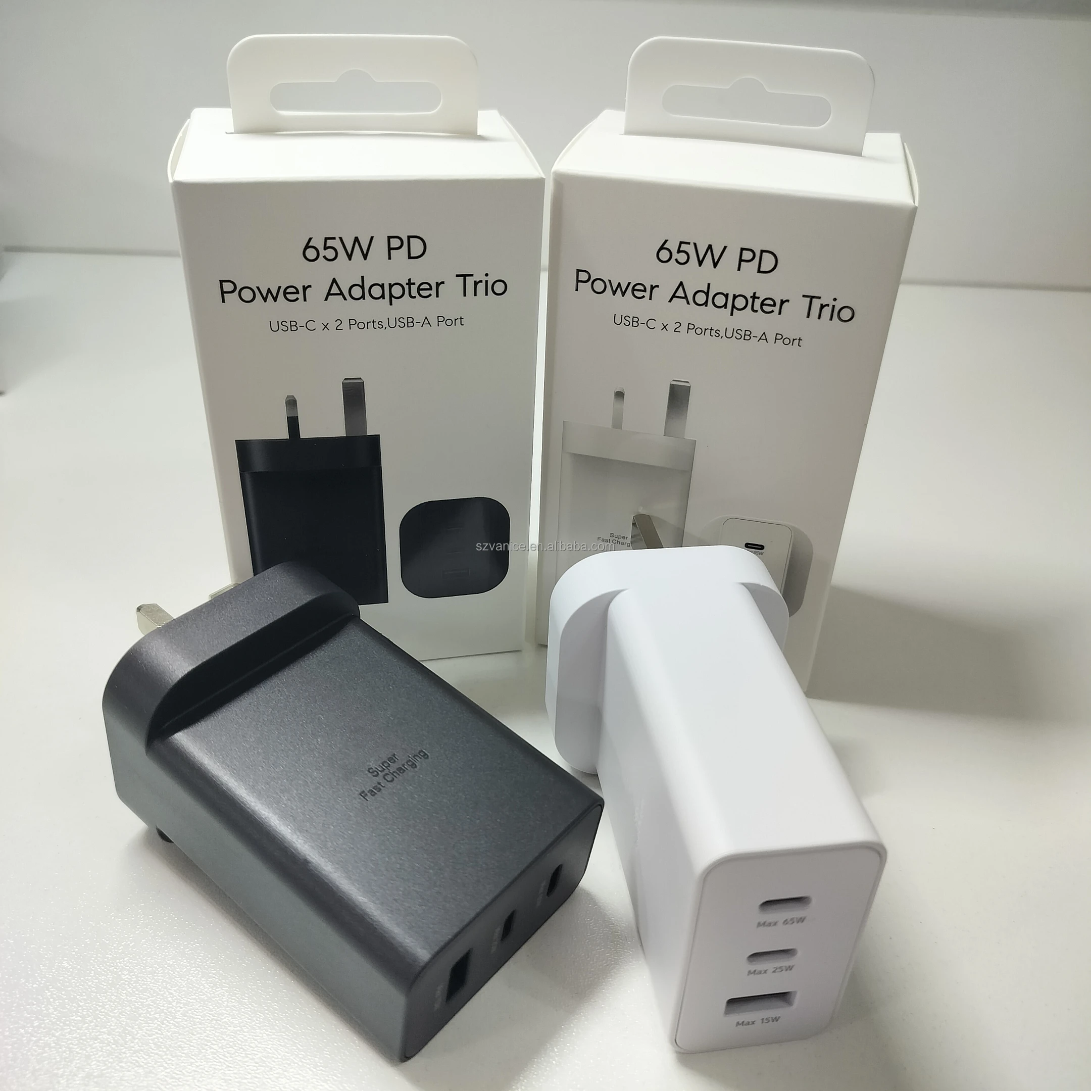 Original Pin UK Plug 65W PD Power Adapter Trio Ports 65W USB-C Super  Fast Charging Type C Charger for Samsung EP-T6530