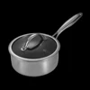 Olla para leche plateada de 18 cm con tapa