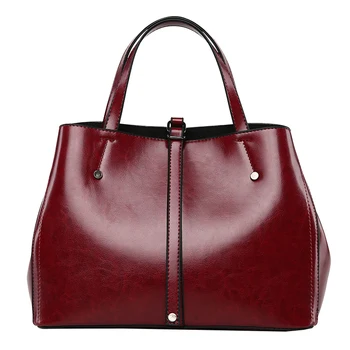 Cheap Fashion Pure Color Ladies Leather Italian Handbag Tote Handbags for Woman