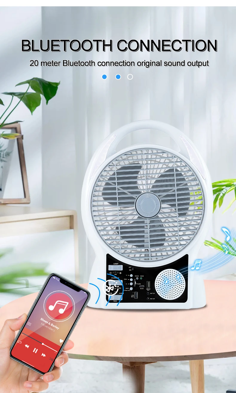 Hot Selling 8 Inch Emergency Charger Fan With AM FM Radio Mini Solar ...