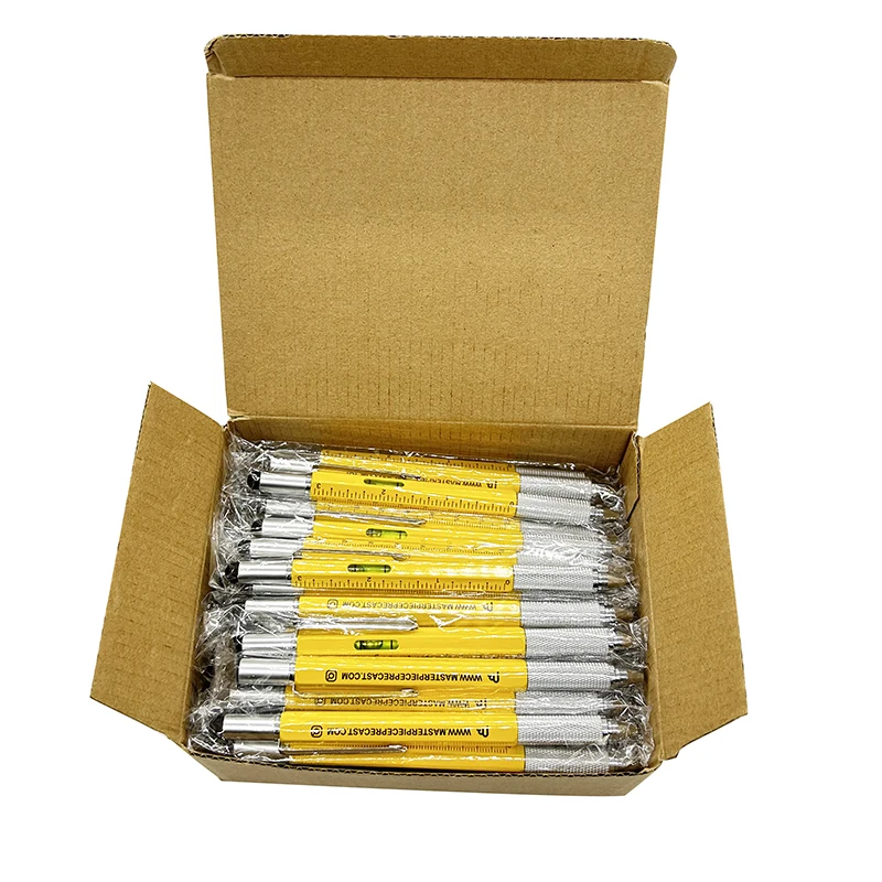Penna Multifunzione 6 in 1 con Stilo, Cacciavite e Righello, Personalizzabile con Logo