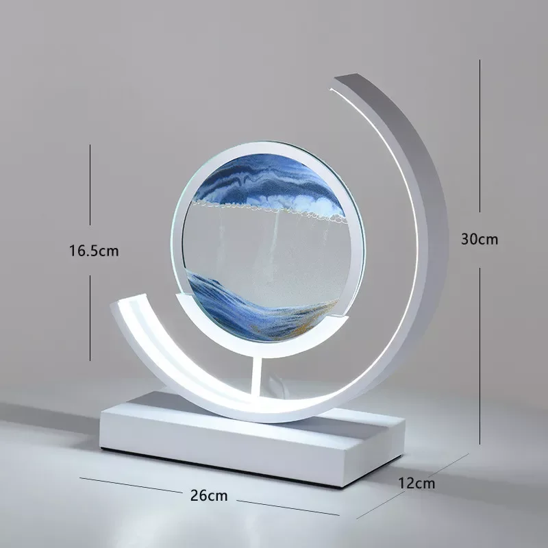 Dynamic Quick Sand Painting Picture  Moving Sand Art Modern Desk Light  Flowing  Remote Control  3D LED Table Lamp