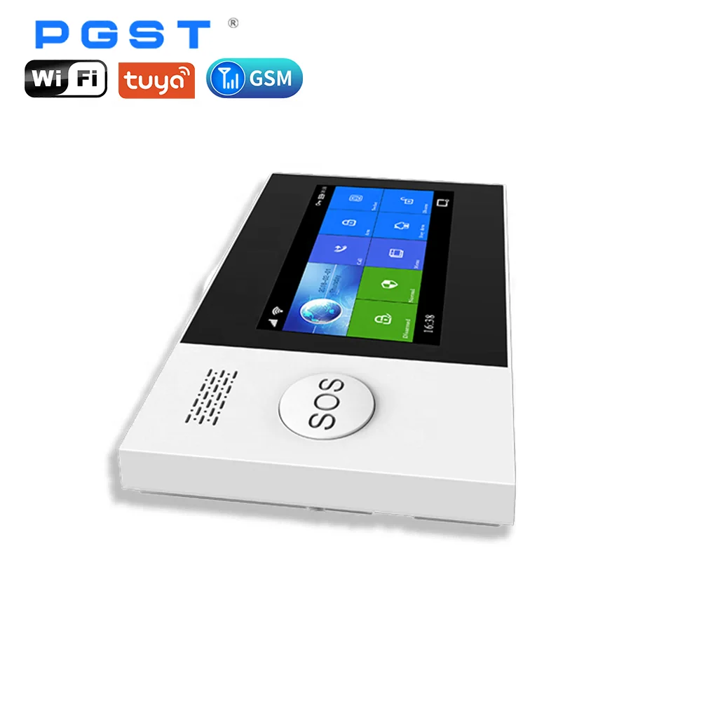 PGST Tuya Smart Home Security Alarm System Wifi & Gsm 433mhz Wireless ABS Material Garden Safe Home Security Kit
