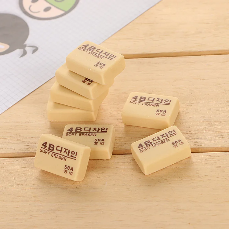 Резиновый ластик 4B, прочный, желтый, 50 А, 100 А, 200 А, для художников, школы и офиса