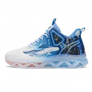 Men's Lace-up Lightweight Breathable Flame Pattern Design Mesh Cushioning All-Day Comfort Anti-Slip Daily Life