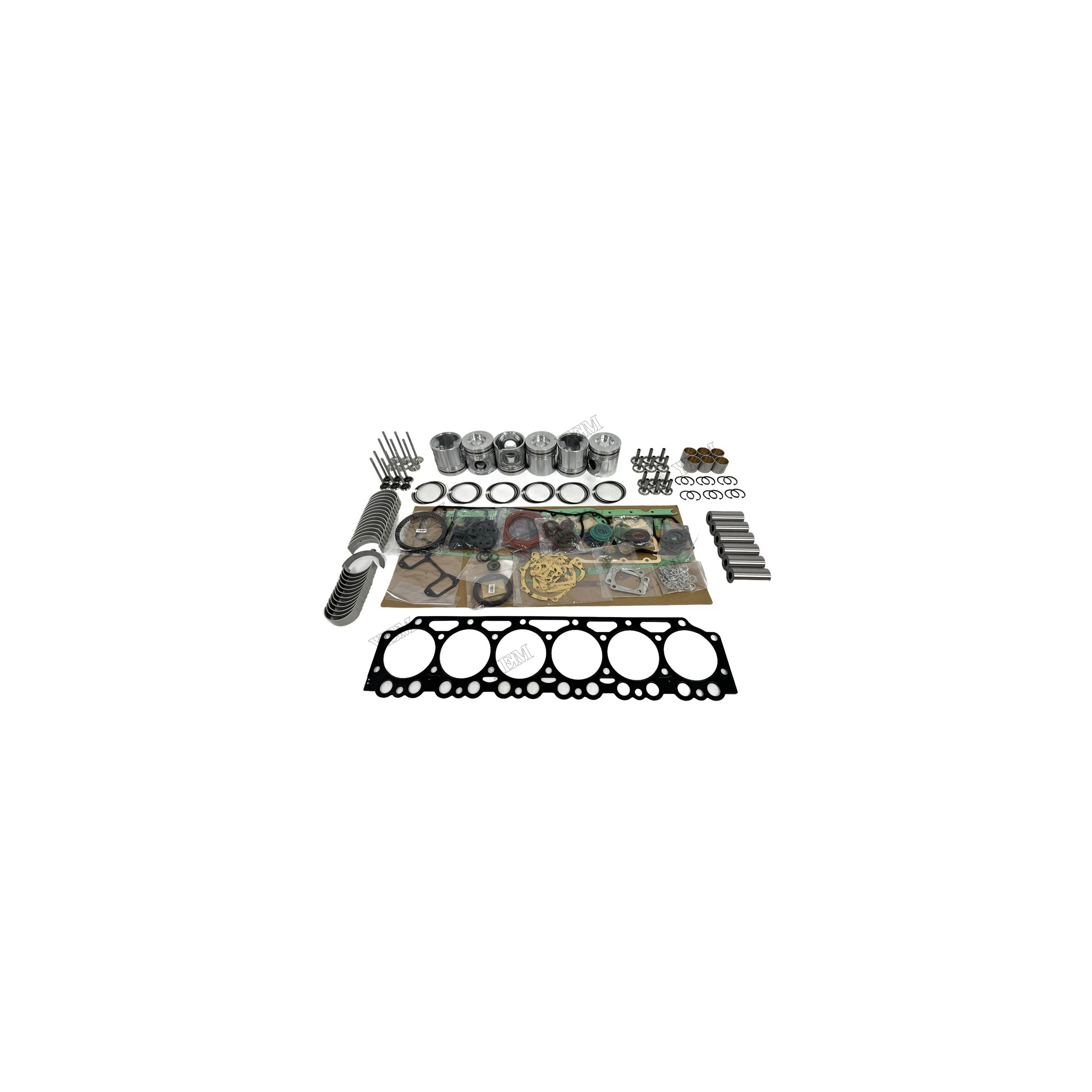 D7D Overhaul Rebuild Kit With Piston Rings Bearing Valves Gasket Set Fits for Volvo Aftermarket Engine Parts