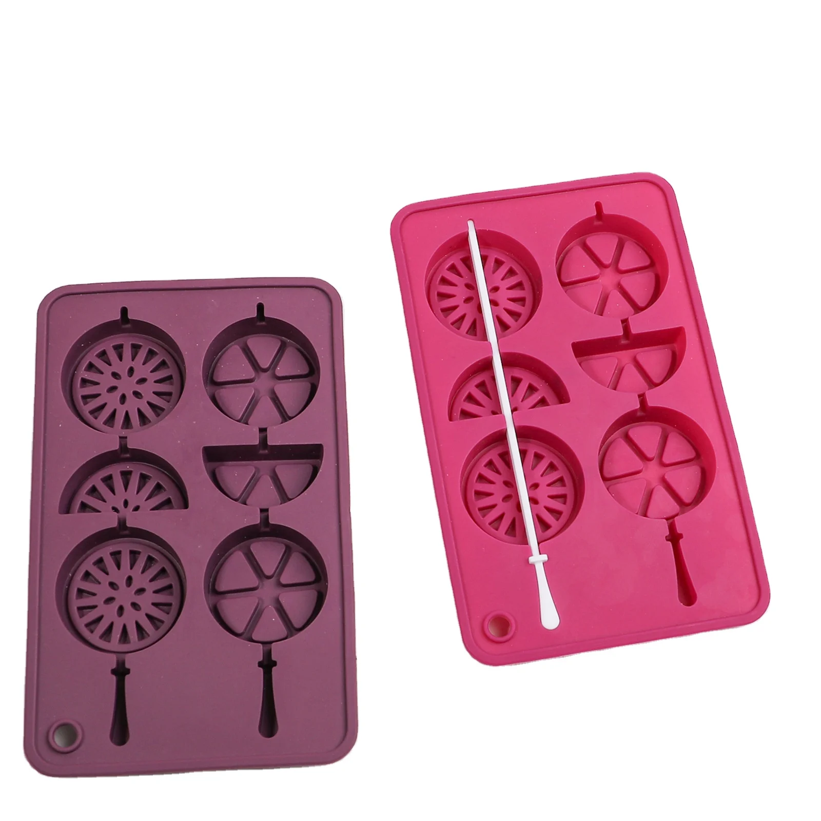 Silicone Ice Cube Popsicle Molds with Sticks  Whisky Lemon Shape Silicone Ice Cube Tray with PP Sticks