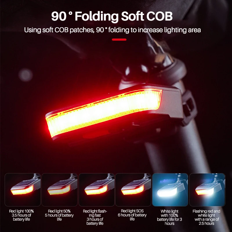 Cycling Safety Solar Tail Light Rechargeable USB Led  Bike Solar Power Bicycle Bicycle
