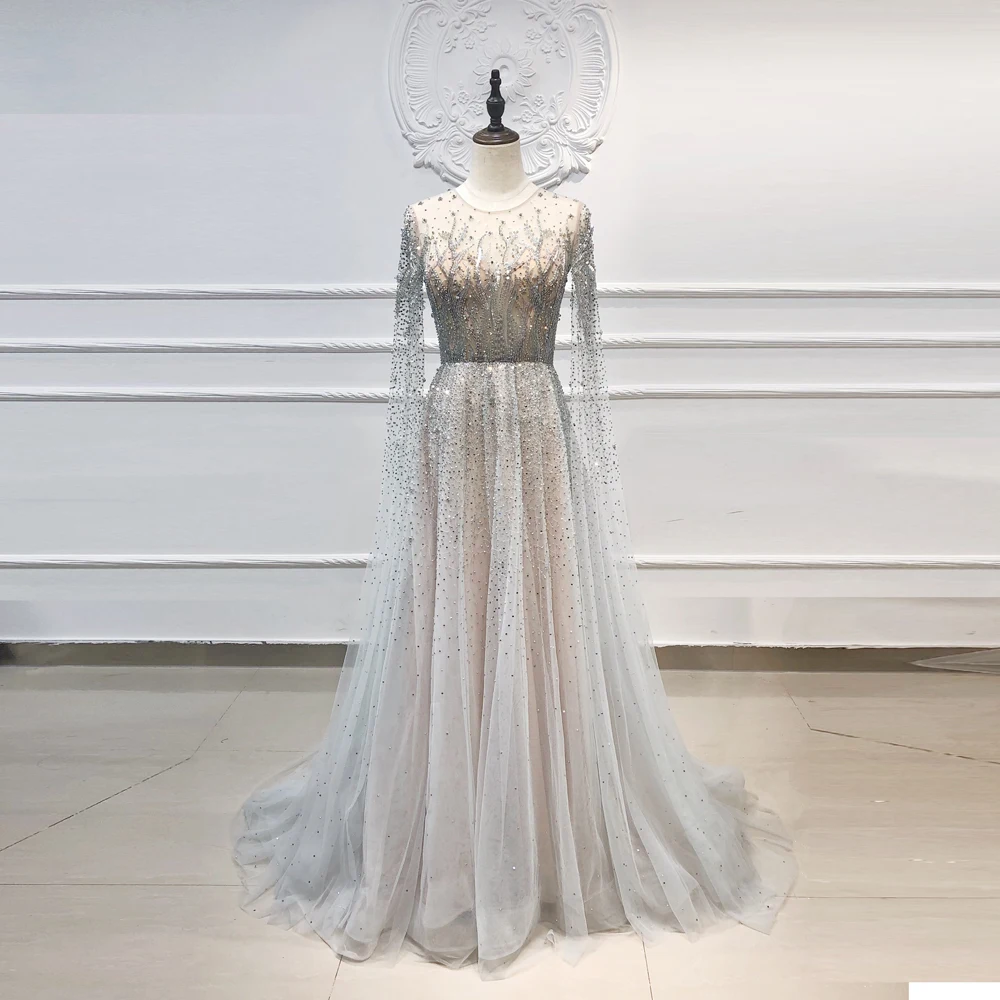 OEV-L4218 A-Line Tulle Dresses Women Lady Elegant Sequins Evening High Fashion Beaded Evening Dress Gowns OEV-L4218 A-Line Tulle Dresses Women Lady Elegant Sequins Evening High Fashion Beaded Evening Dress Gowns