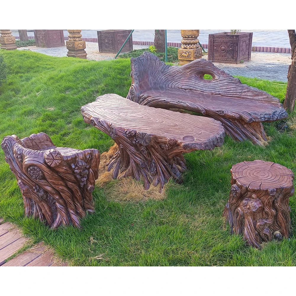 Futian Source Factory Wholesale Direct Sales Tree Root Shape Wood Grain Texture Concrete Stool Molds Moldes Concrete