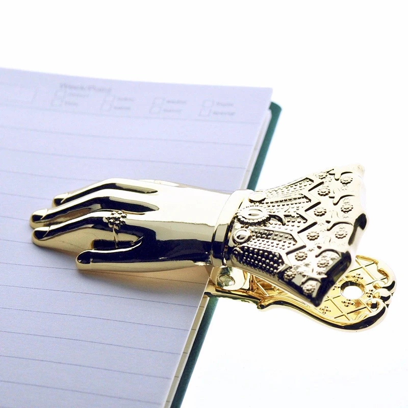 Роскошный женский зажим в форме руки, Винтажный Золотой латунный зажим для записей для дорожных блокнотов, офисный металлический зажим для документов