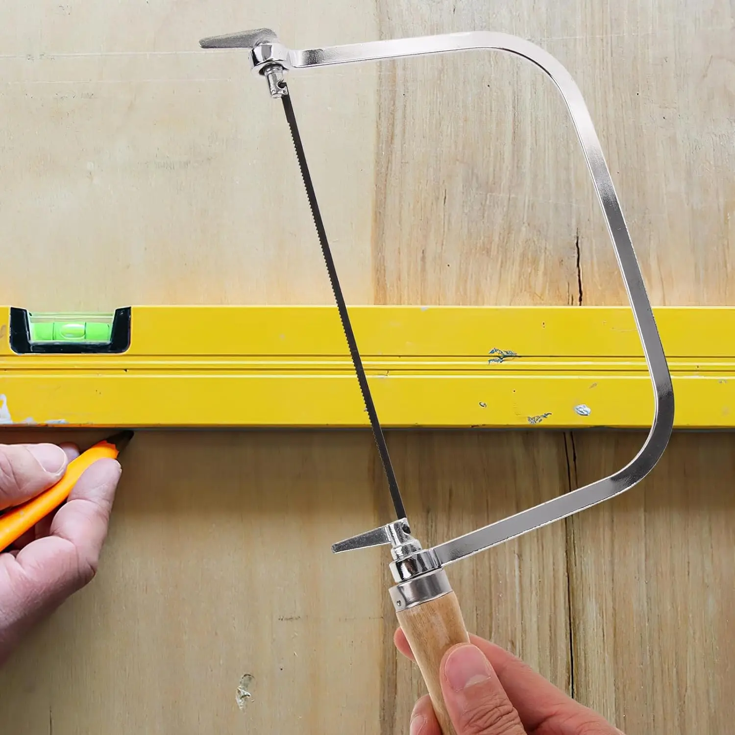 Homoyoyo Japanese Pull Coping Saw - Versatile Hand Saw For Woodworking, Bamboo, PVC & DIY Projects With Comfortable Wood Handle