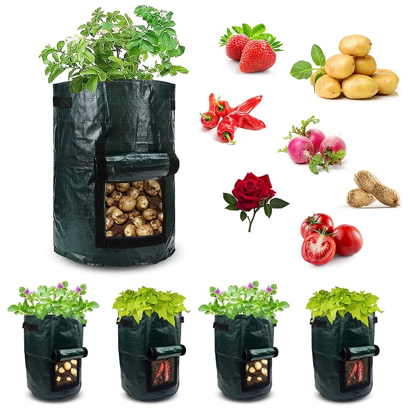 1pc 5 Gallons Potato Grow Bag PE Vegetable Grow Bags With Handle