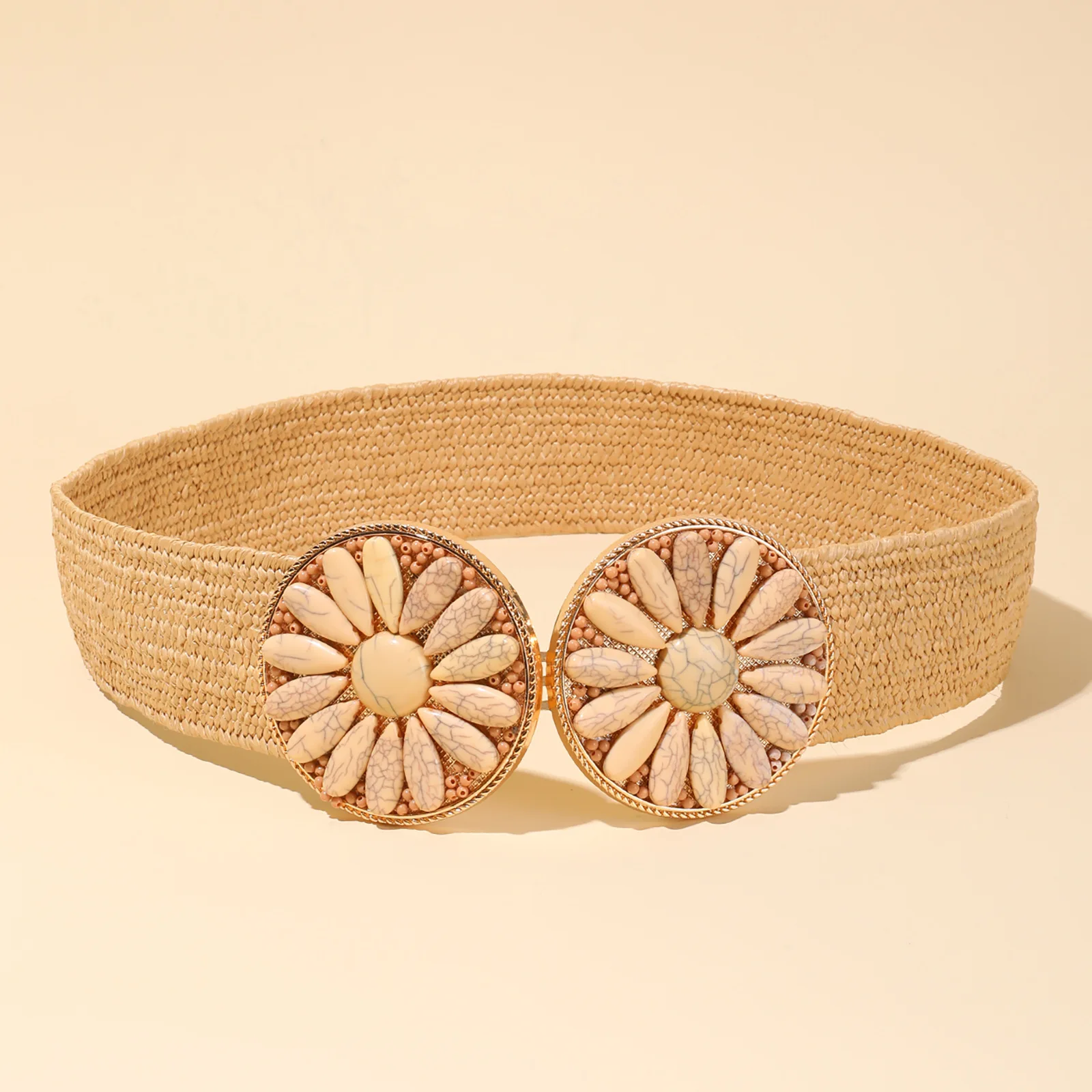 Fashion Boho Style Raffia Ladies Belt Braided Wide Stretch  display picture 3