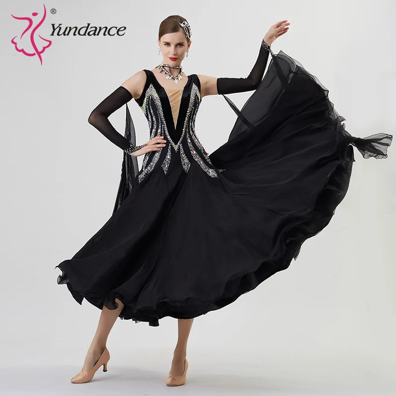 B-22135 Custom Ballroom Dance Dress - High Quality Pearl Silk