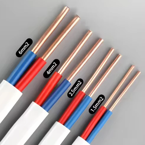 Factory Direct  BVVB/H03VVH2-F Twisted Pair and Ground Wire 1.5mm 2.5mm 4mm Copper Core 2/3 Core PVC Insulated Household Wire
