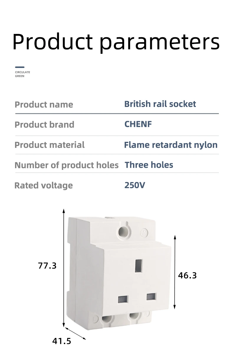 Uk Din Rail Socket Modular 240v 16a Socket For English M1363 Type 3p