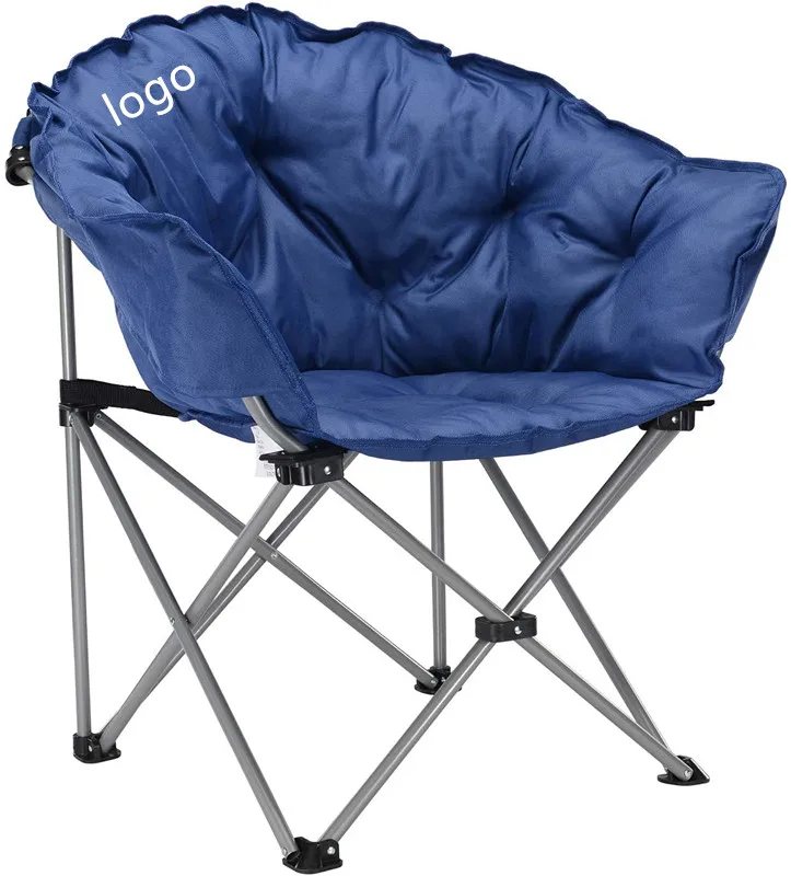 Woqi Outdoor Camping Moon Chair Folding Chair with Cup Holder and Back Pocket Supports up to 150 KG for Parks