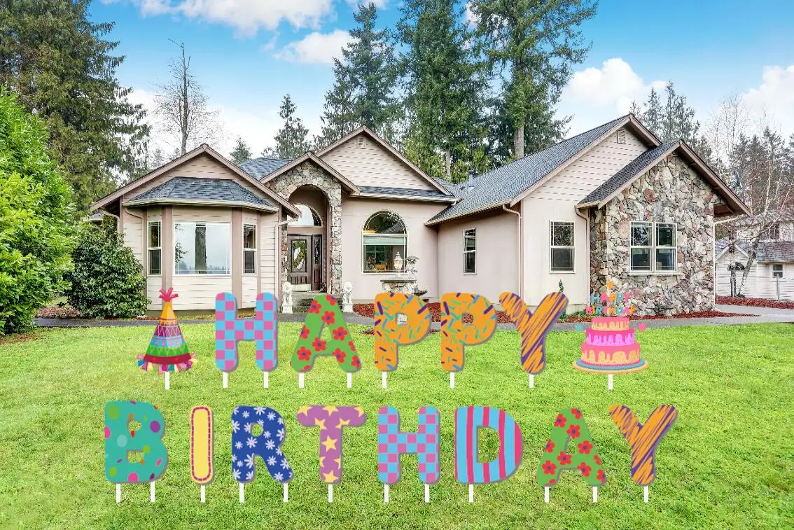 Quality 4mm Thickness Custom Outdoor Happy Birthday Yard Sign With ...