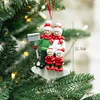 Snow shoveling 4-person - resin keychain