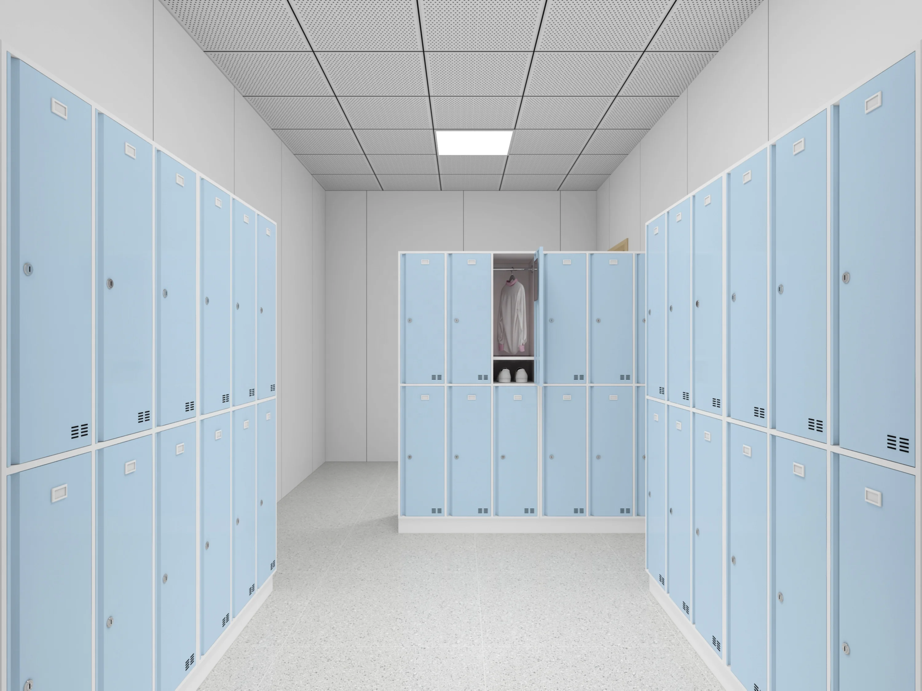 Customized Modern Stainless Steel Fitting Room Locker Cabinet for Hospitals Doctor's Offices Patient Rooms-Eco-Friendly 5