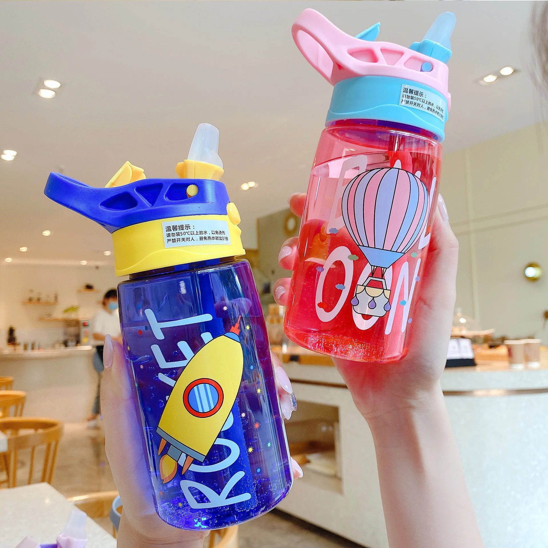 Kids School Water Sippy Cup Cartoon Baby Feeding Cups With Straws ...