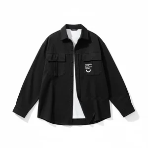 Children's Long-sleeved Vacation Shirt Spring New Men's Casual Teenagers Polyester/Cotton Knitted Breathable Wholesale