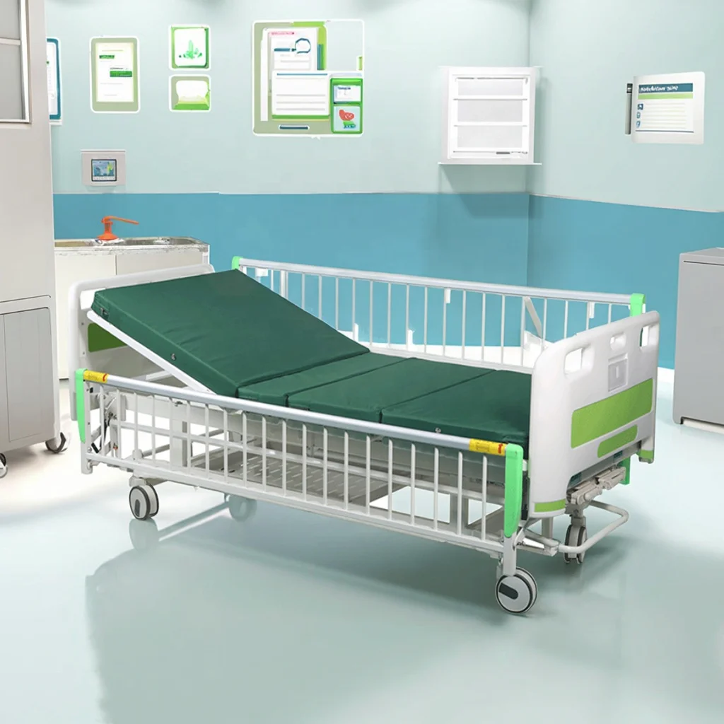 Extra-Wide Adjustable Foldable Hospital Bed Infusion Ready Durable Steel Construction Guardrail Safety Systems 2-Year Warranty 2