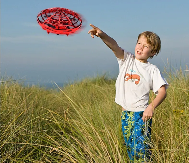 Мини Инфракрасный индукционный самолет НЛО летающий шар Круглые игрушки красочные светодиодные огни ручное управление безопасность Радиоуправляемый вертолет Дрон для детей