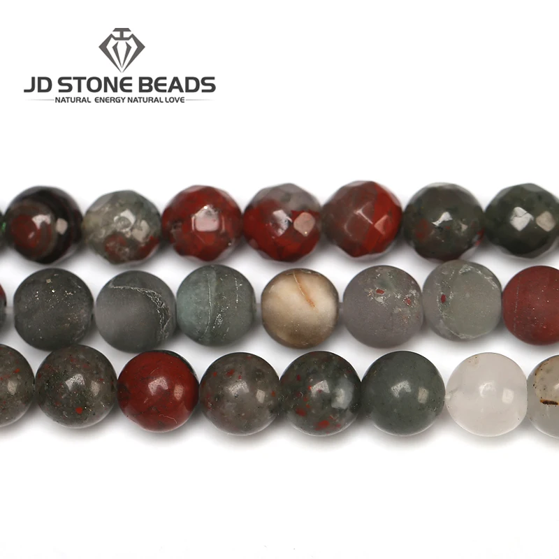 Gemstone Beads for Jewelry Making Sold per Bag 5 Strands Inside African Blood Jasper 4mm