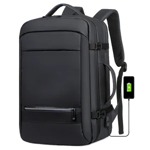 For Custom Unisex Laptop Backpack Oxford Polyester Zipper Reflective USB Charging 17 Inch Waterproof Business Backpack