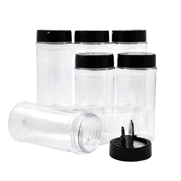 2oz 80ml Empty Small Pepper Seasoning Shaker Bottle Plastic Spice Jar PET Plastic clear Salt Spice Bottle with Lid