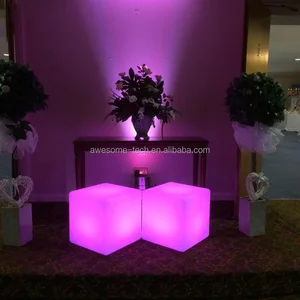 Remote Control LED Table Lamp Customized Free Logo Light-up Cube Night Light for Restaurant Hotel Home