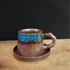 Tasse à café et soucoupe à finition bleue en spray 310 ml