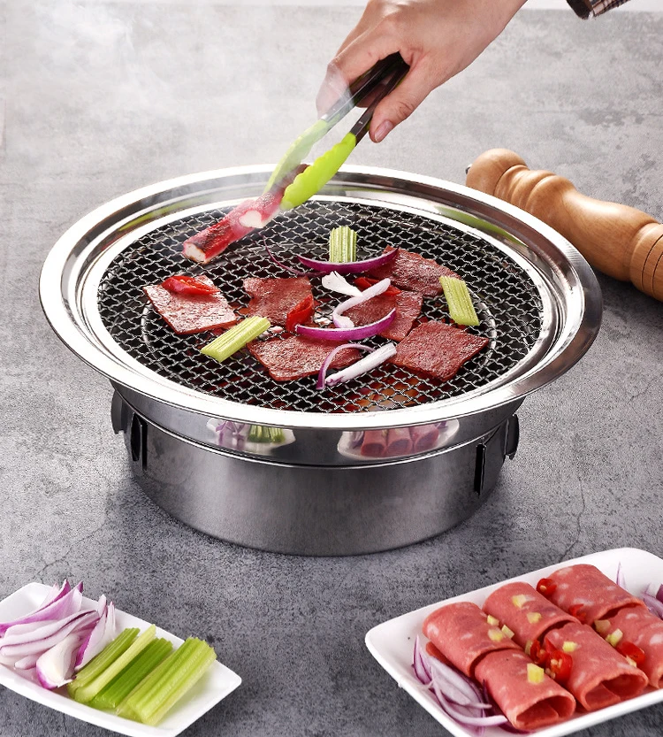 Wholesale Non-stick 304/316 Stainless Steel Copper BBQ Grill Mesh Silver/Red Round/Rectangle Wire Mesh Net for Fish Barbecue
