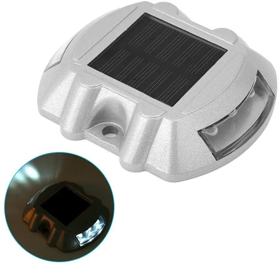 Наземная садовая колода для газона уличные водонепроницаемые лампы алюминиевые наружные 6 светодиодов Дорожная безопасность шпильки Солнечная