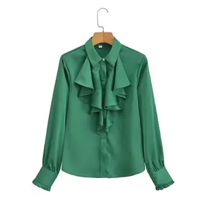 2026 Spring and Autumn New Hot Sale Womens Fashion Clothing Elegant Lapel Long Sleeve Shirt