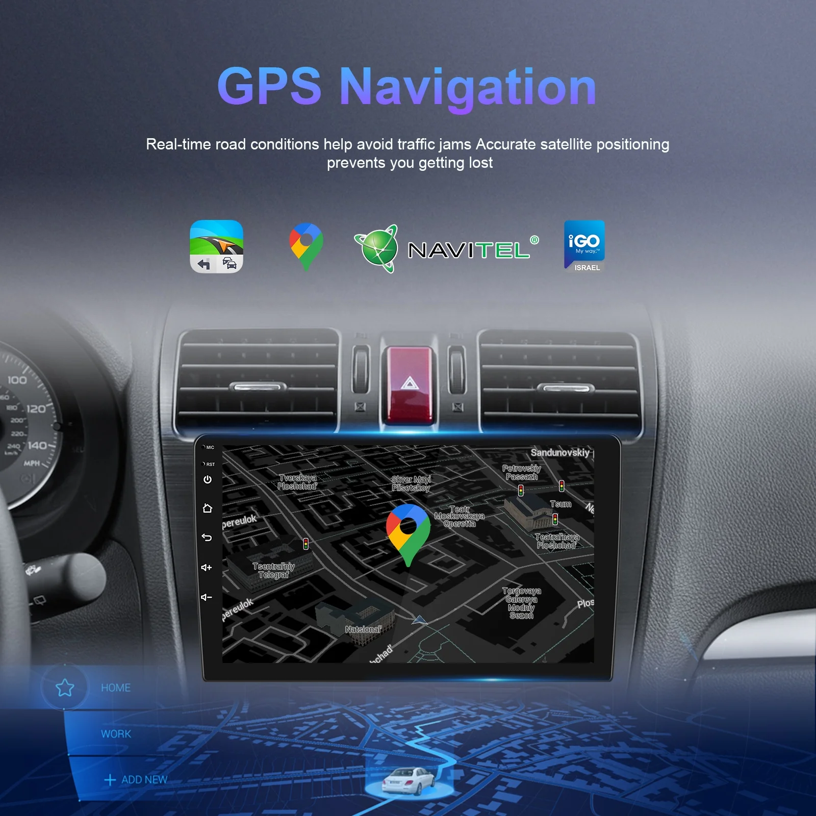 Podofo 10.1" 2+32G Android 13 Car Radio Frame for Chevrolet GMC 2007-2012 Carplay Android Auto GPS BT Wifi Hifi AI DSP FM/RDS